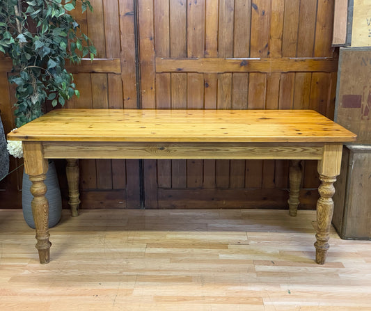 Extremely Rustic Old Pine Shop Kitchen Table \ Large Farmhouse Dining Table