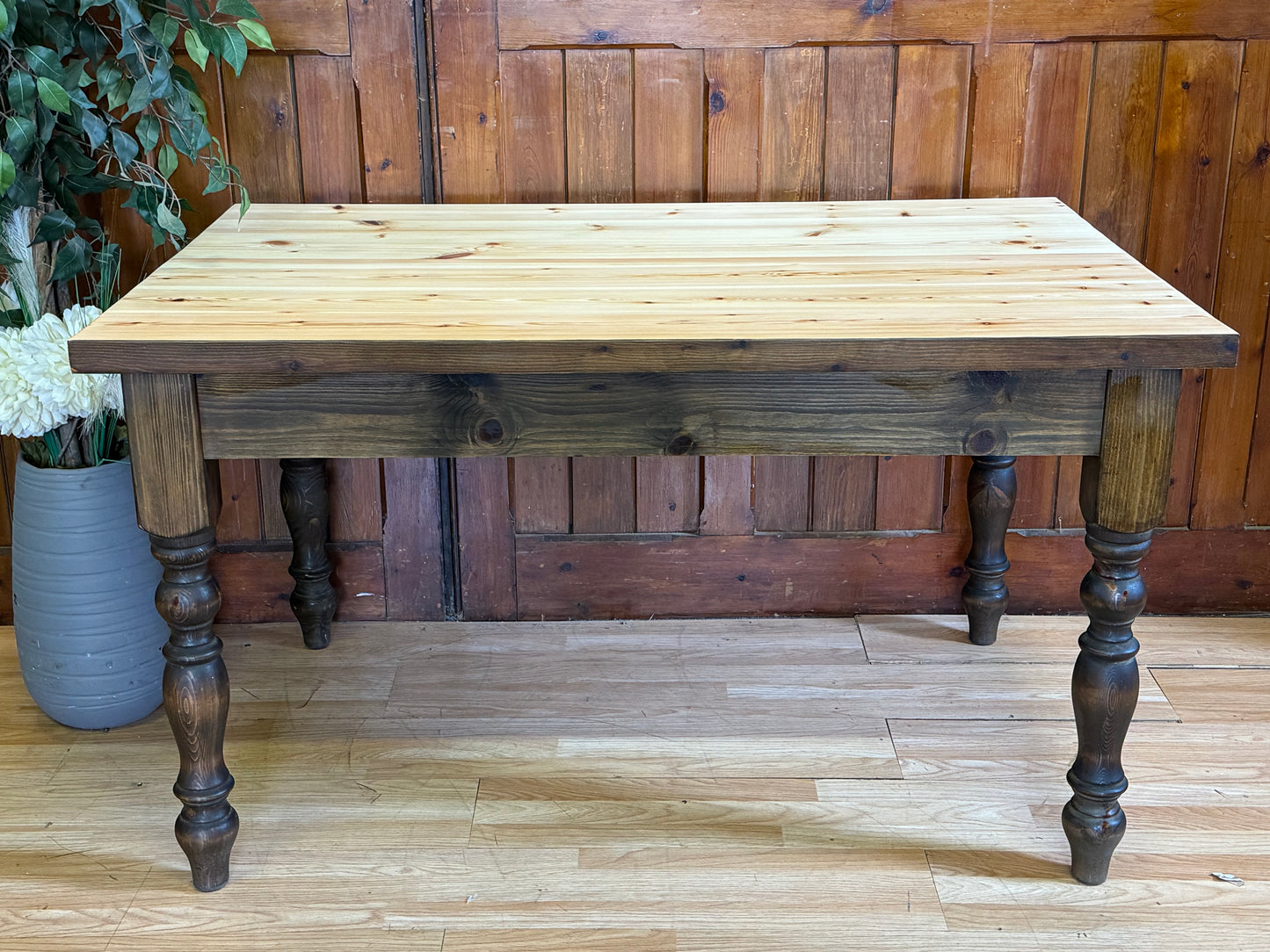 Vintage Solid Pine Dining Table \ Rustic Farmhouse Kitchen Table