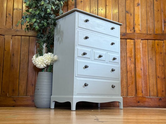 Vintage Stag Minstrel Tallboy Chest of Drawers \ Large Painted Storage Drawers B