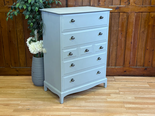 Vintage Stag Minstrel Tallboy Chest of Drawers \ Large Painted Storage Drawers A