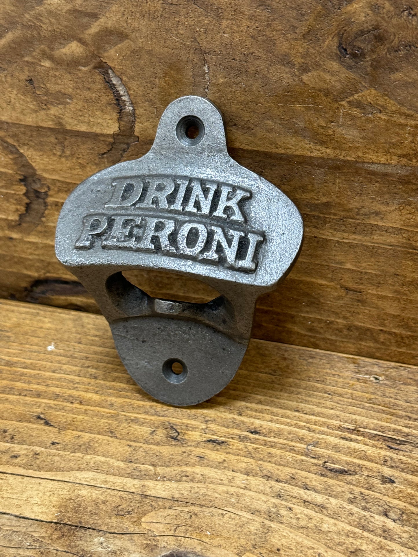 PERONI \ Cast Iron Wall Mounted Bottle Opener \ Vintage Style Home Bar