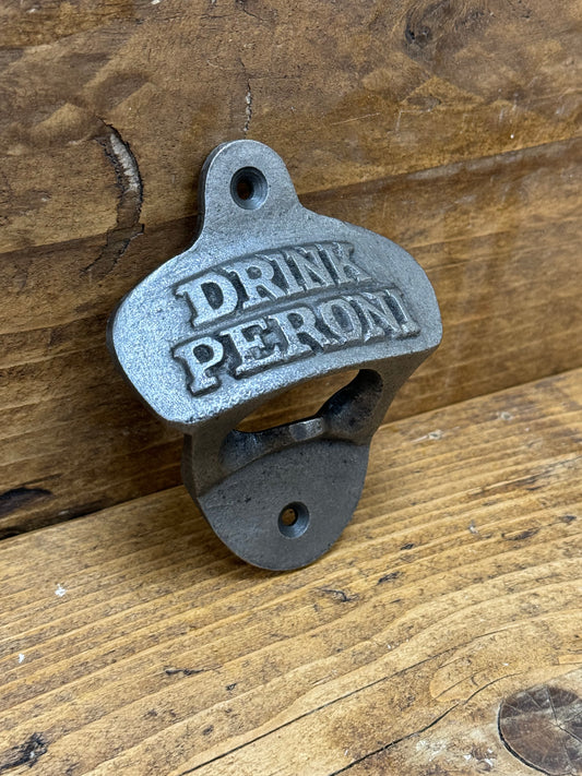 PERONI \ Cast Iron Wall Mounted Bottle Opener \ Vintage Style Home Bar