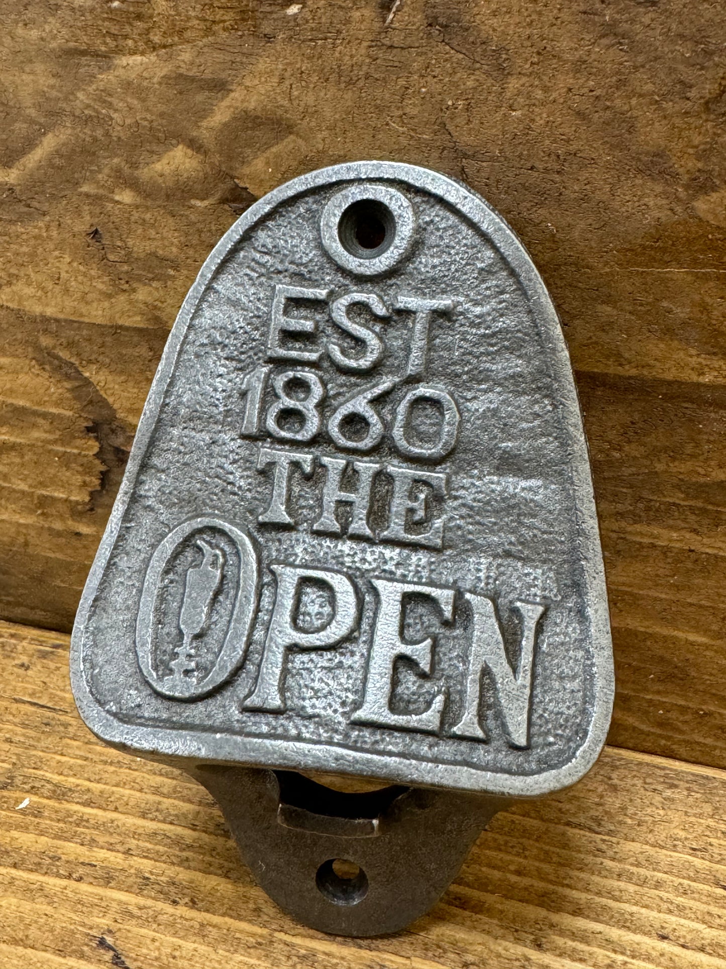 THE OPEN GOLF \ Cast Iron Wall Mounted Bottle Opener \ Vintage Style Home Bar