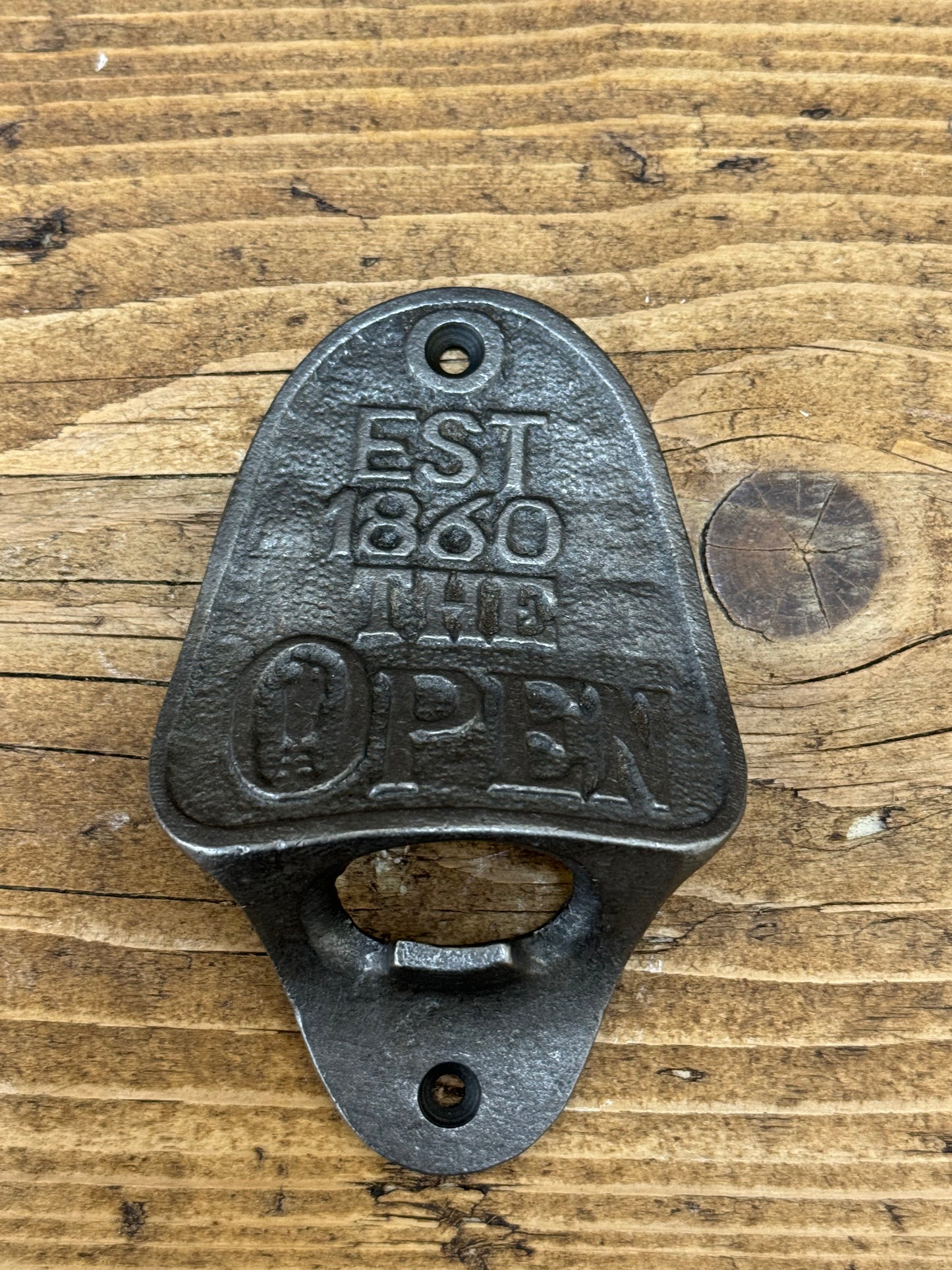 THE OPEN GOLF \ Cast Iron Wall Mounted Bottle Opener \ Vintage Style Home Bar