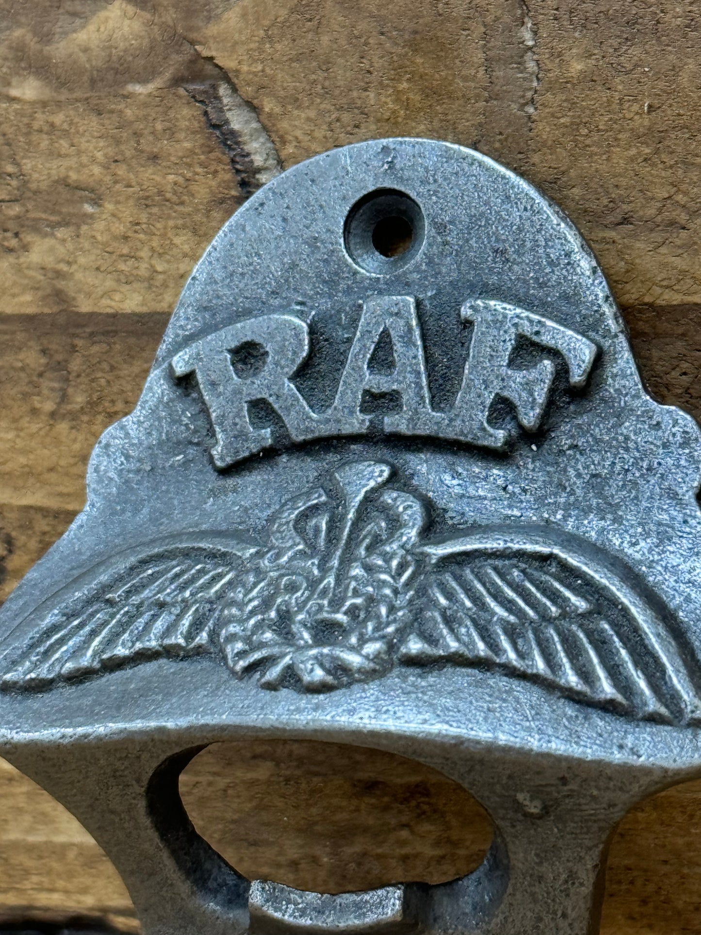 RAF Royal Air Force \ Cast Iron Wall Mounted Bottle Opener \ Vintage Style Home Bar