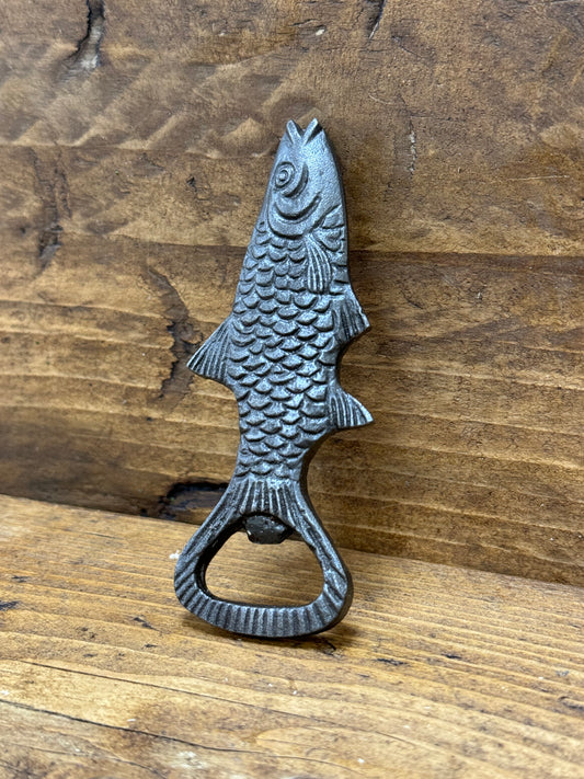 FISH \ Cast Iron Handheld Bottle Opener \ Vintage Style Home Bar