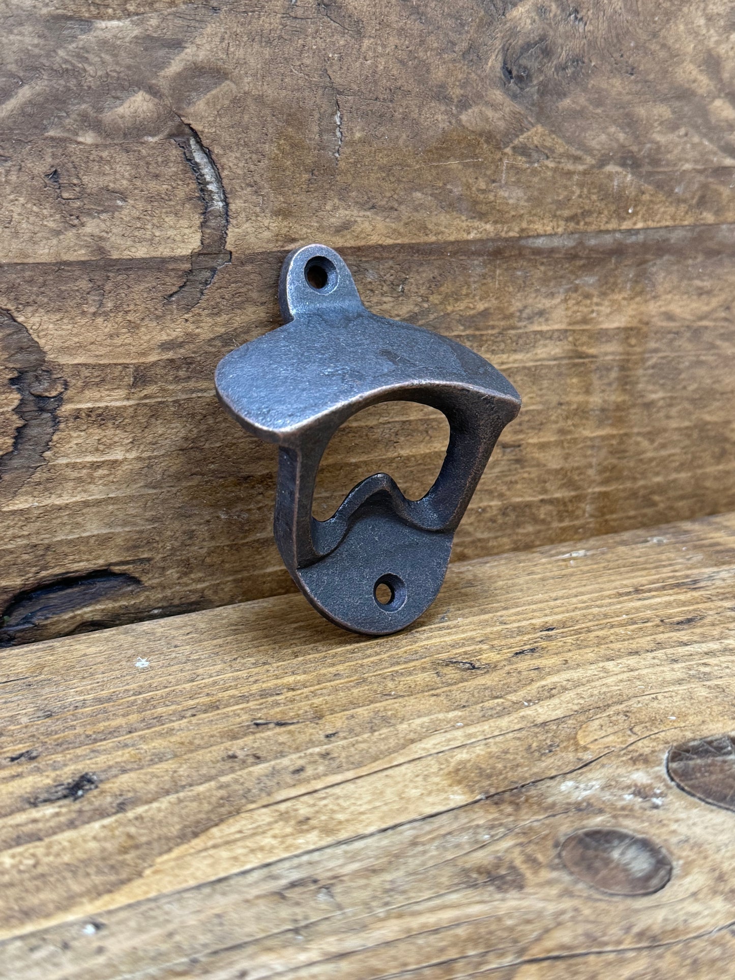 COPPER \\ Cast Iron Wall Mounted Bottle Opener \ Vintage Style Home Bar