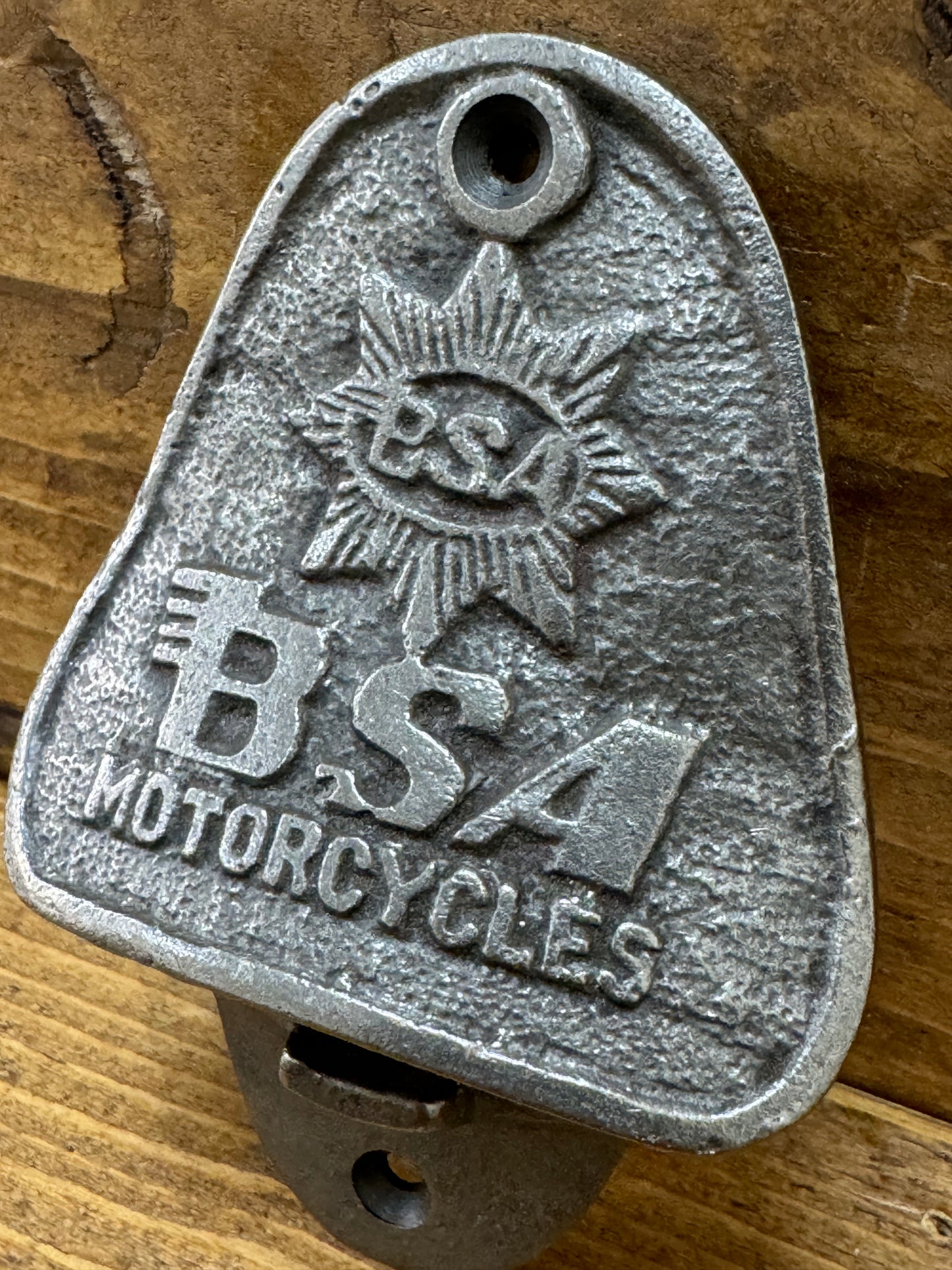 BSA Motorcycles \ Cast Iron Wall Mounted Bottle Opener \ Vintage Style Home Bar