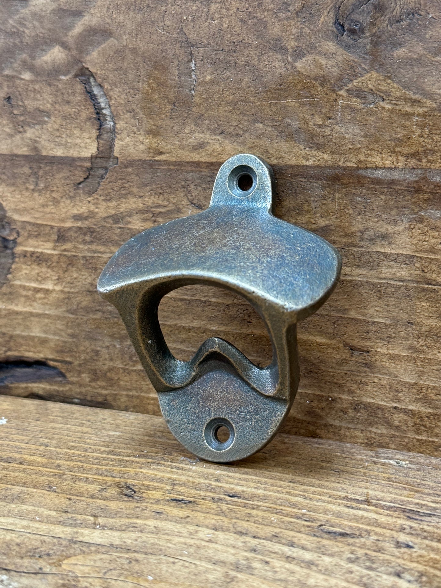 BRASS \\ Cast Iron Wall Mounted Bottle Opener \ Vintage Style Home Bar