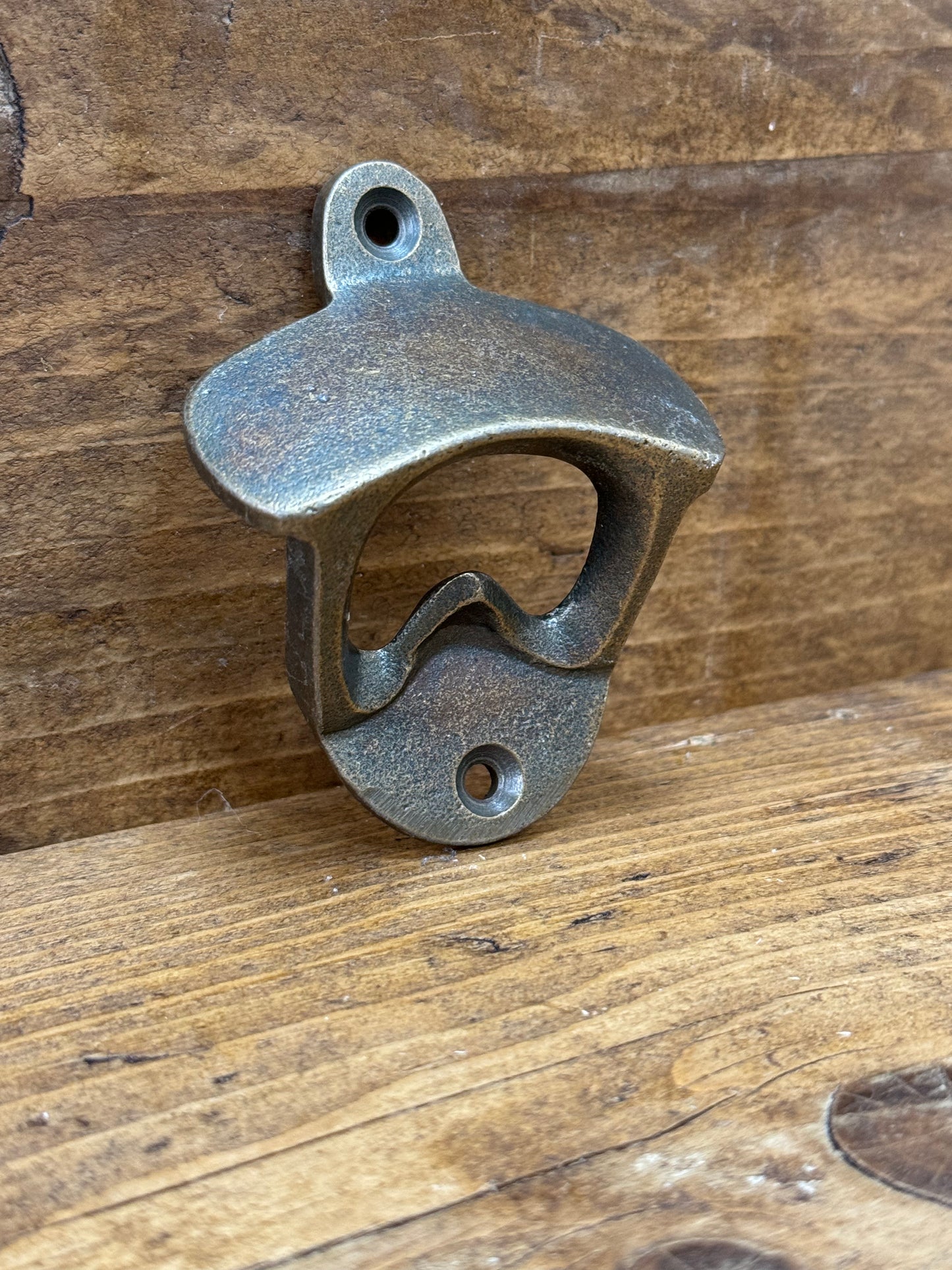 BRASS \\ Cast Iron Wall Mounted Bottle Opener \ Vintage Style Home Bar