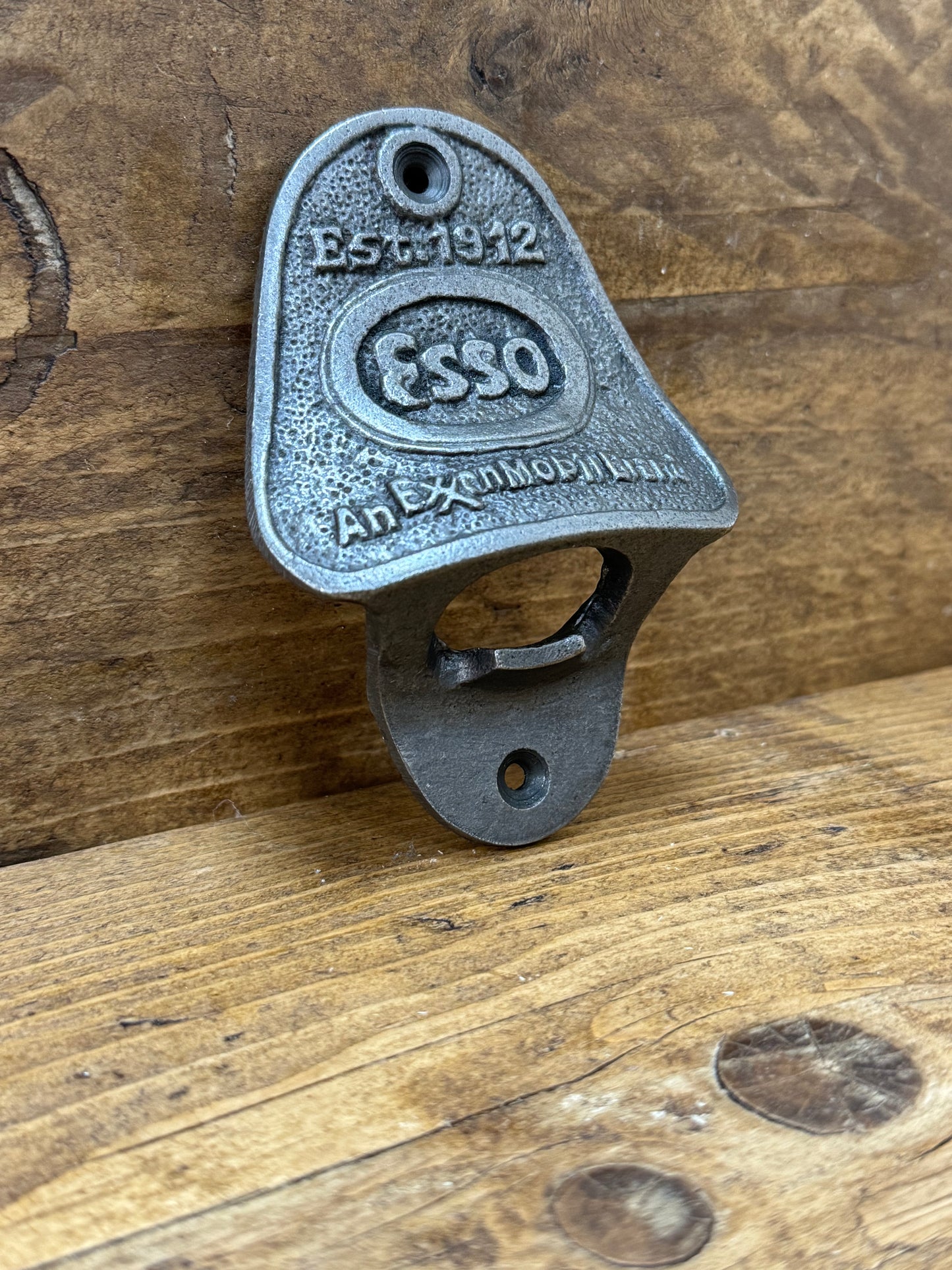 ESSO \ Cast Iron Wall Mounted Bottle Opener \ Vintage Style Home Bar Man Cave