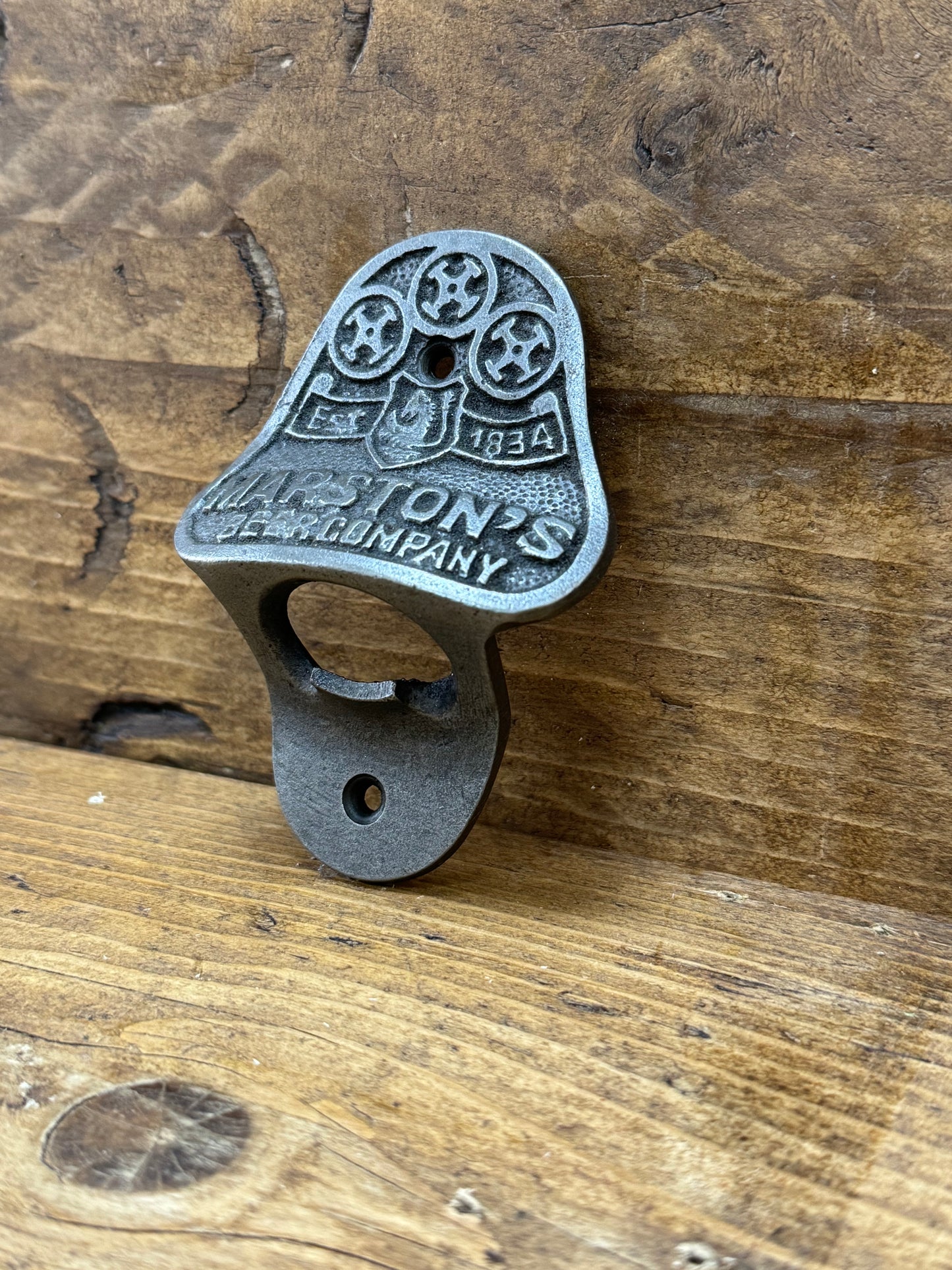 MARSTONS \ Cast Iron Wall Mounted Bottle Opener \ Vintage Style Home Bar