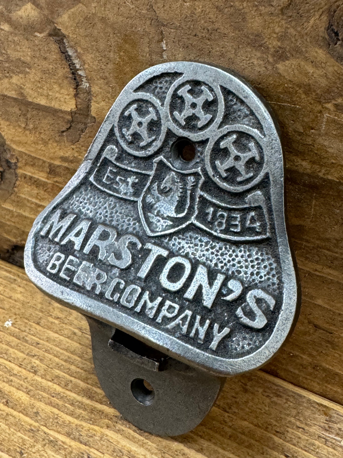 MARSTONS \ Cast Iron Wall Mounted Bottle Opener \ Vintage Style Home Bar