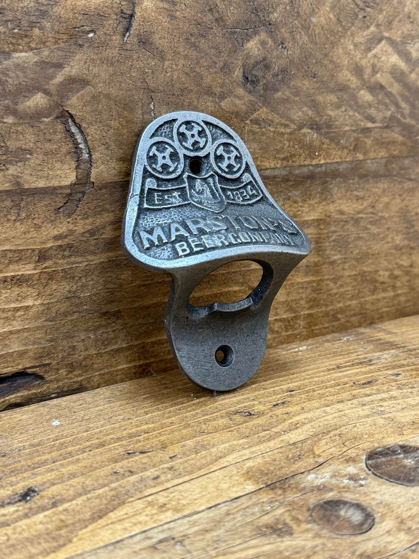 MARSTONS \ Cast Iron Wall Mounted Bottle Opener \ Vintage Style Home Bar