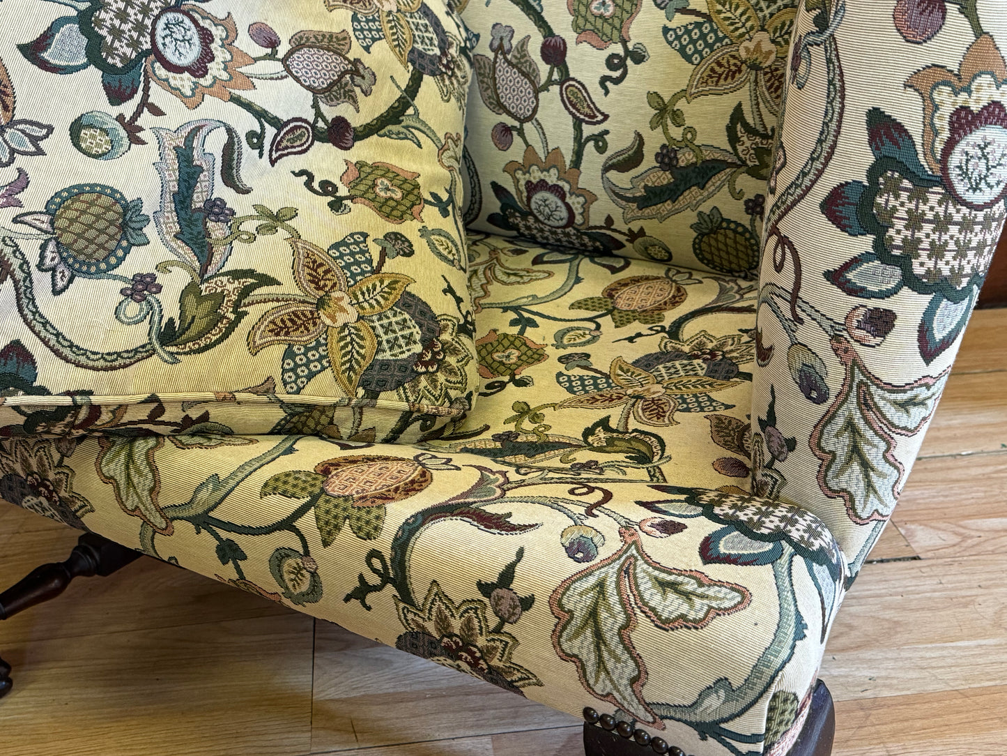 Bespoke Chippendale Style Upholstered Armchair \ Georgian Style Wingback Chair