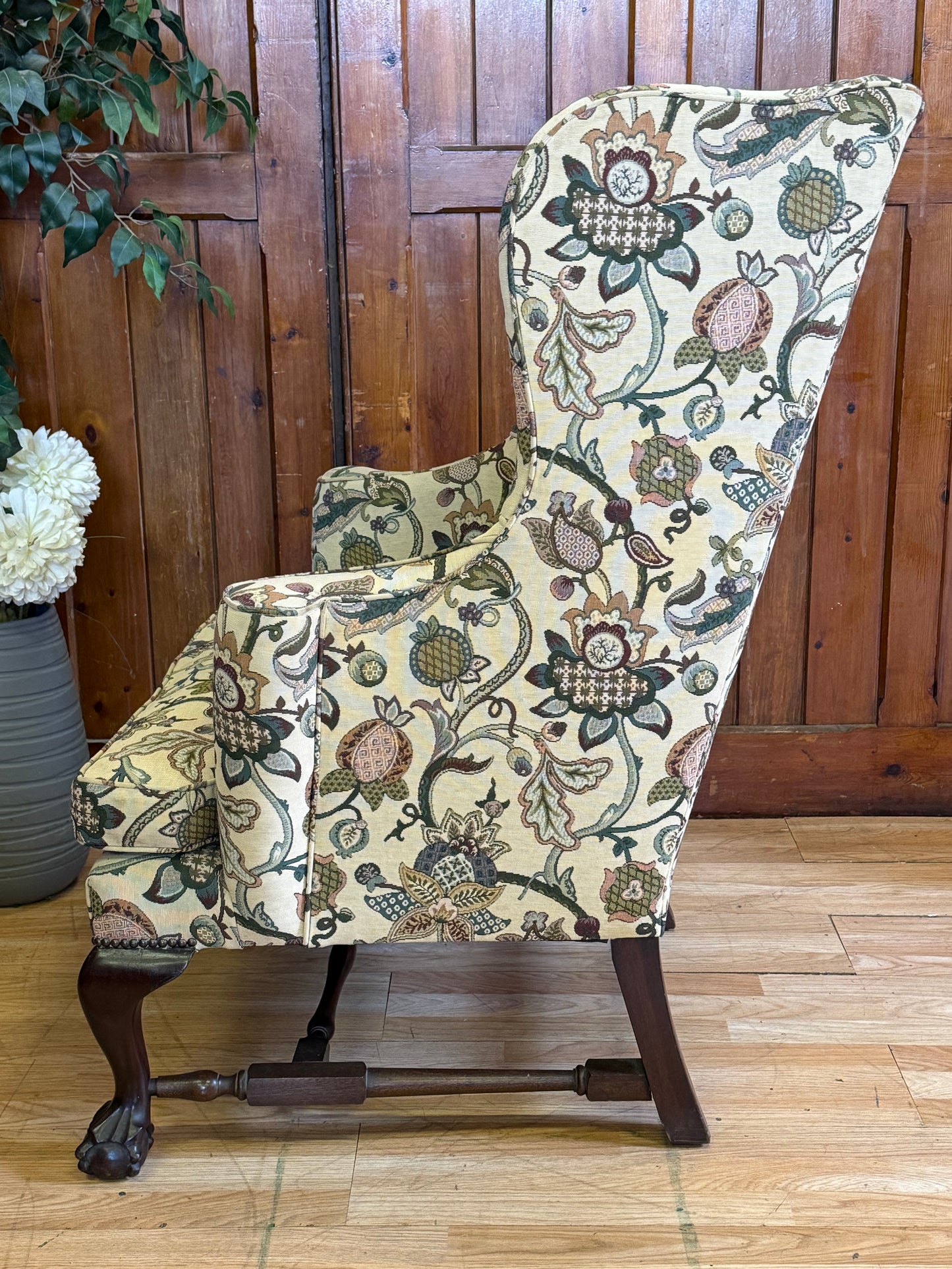 Bespoke Chippendale Style Upholstered Armchair \ Georgian Style Wingback Chair