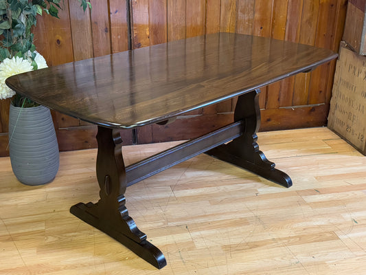 Vintage Ercol Gold Label Refectory Dining Table \ Elm Kitchen Plank Table