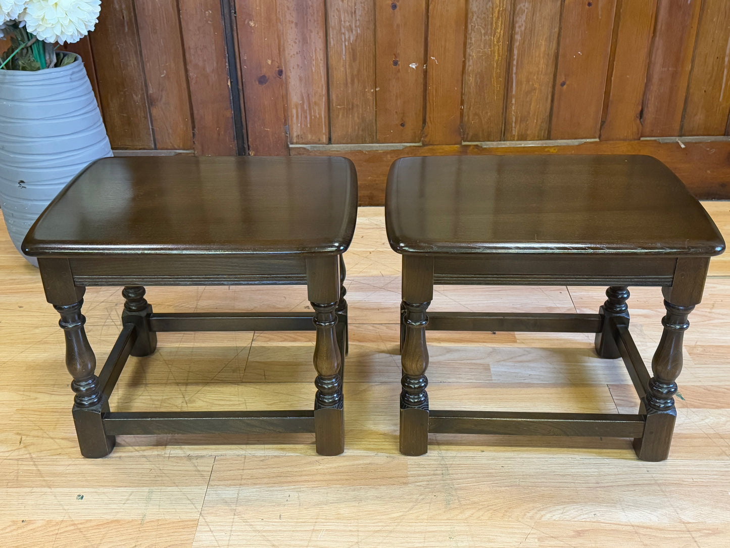 Vintage Ercol Trinity Nest of Tables \ Elm Coffee and Side Tables \ Model 732/3