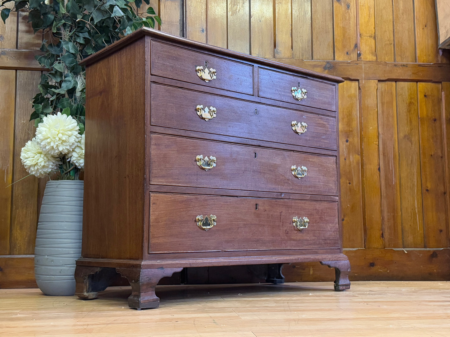 Georgian Oak Chest of Drawers \ Rustic Antique Chest of Draws \ Bedroom Storage