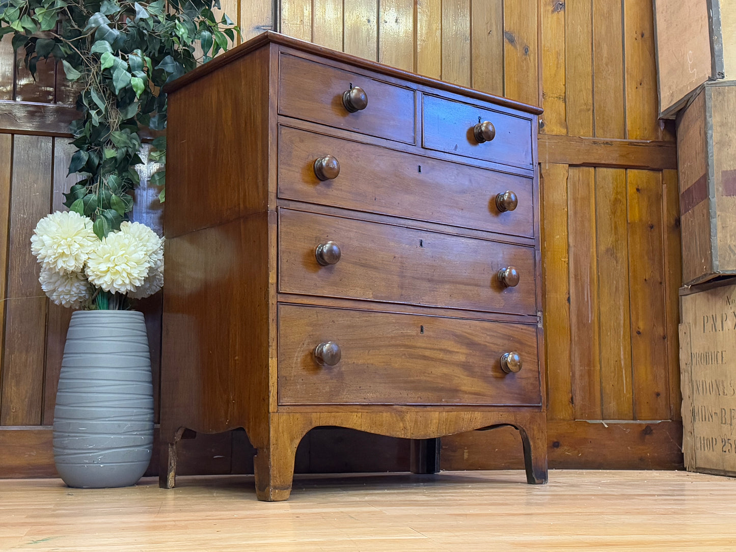 Victorian Split Chest Of Drawers \ Antique Mahogany Bedroom Storage Draws