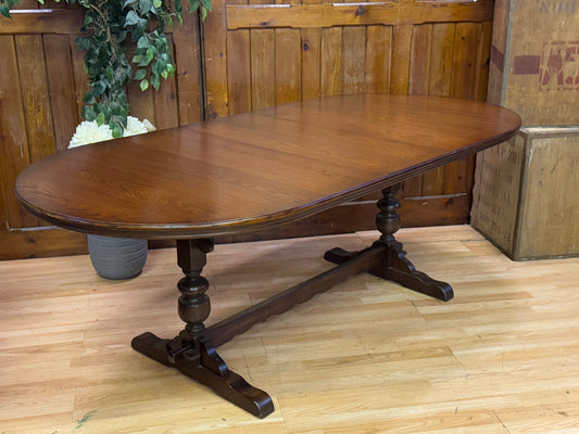 Old Charm Lancaster Extending Dining Table \ Tudor Style Oak Kitchen Table