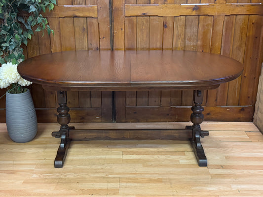 Old Charm Lancaster Extending Dining Table \ Tudor Style Oak Kitchen Table