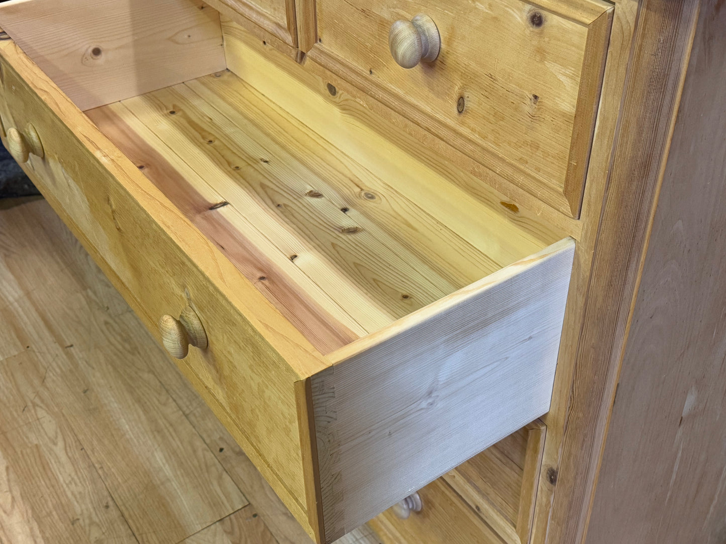 Large Farmhouse Pine Chest of Drawers \ Victorian Style Pine Shop Storage Draws