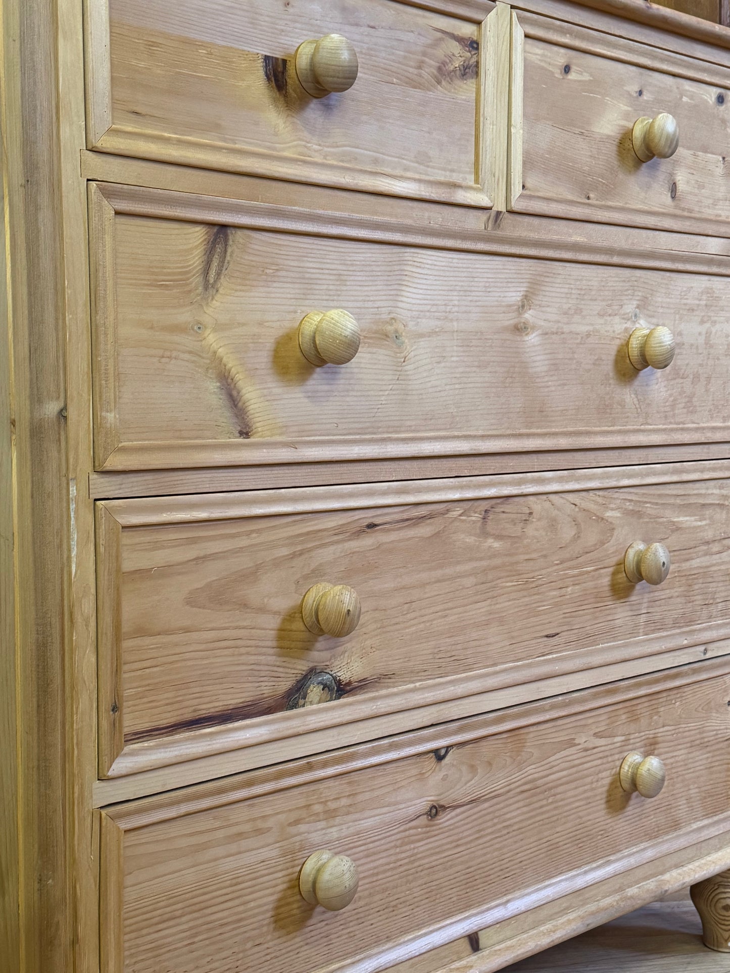 Large Farmhouse Pine Chest of Drawers \ Victorian Style Pine Shop Storage Draws