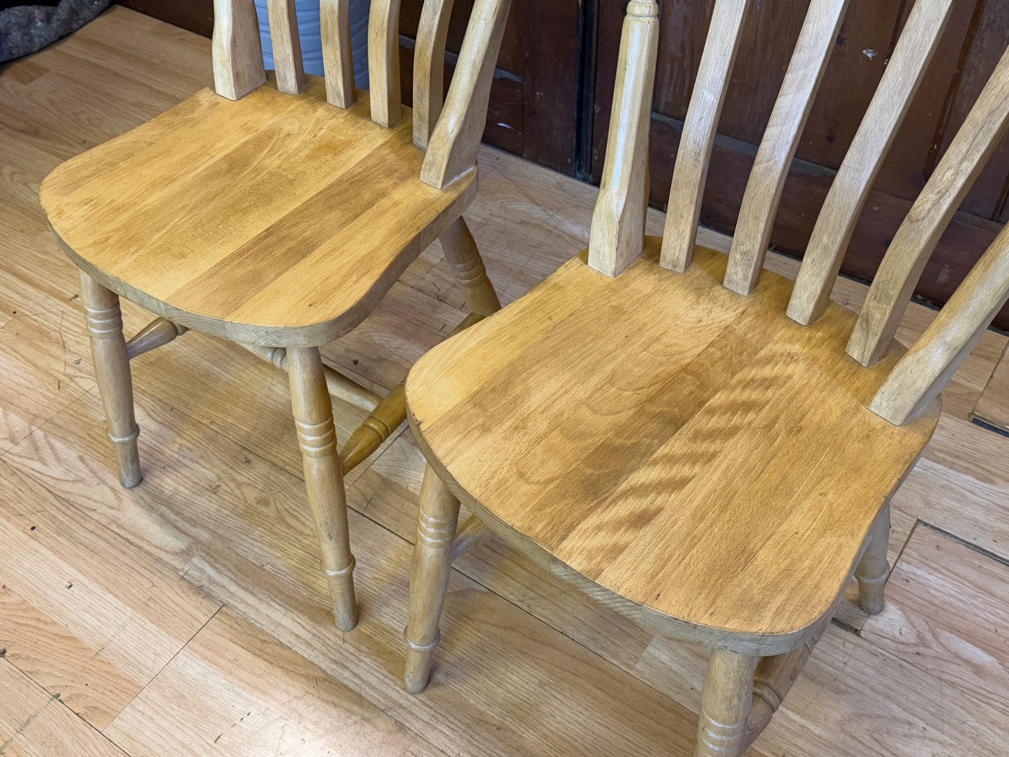 Set Of 4 Slat Back Farmhouse Dining Chairs by CPW \Beech and Pine Kitchen Chairs