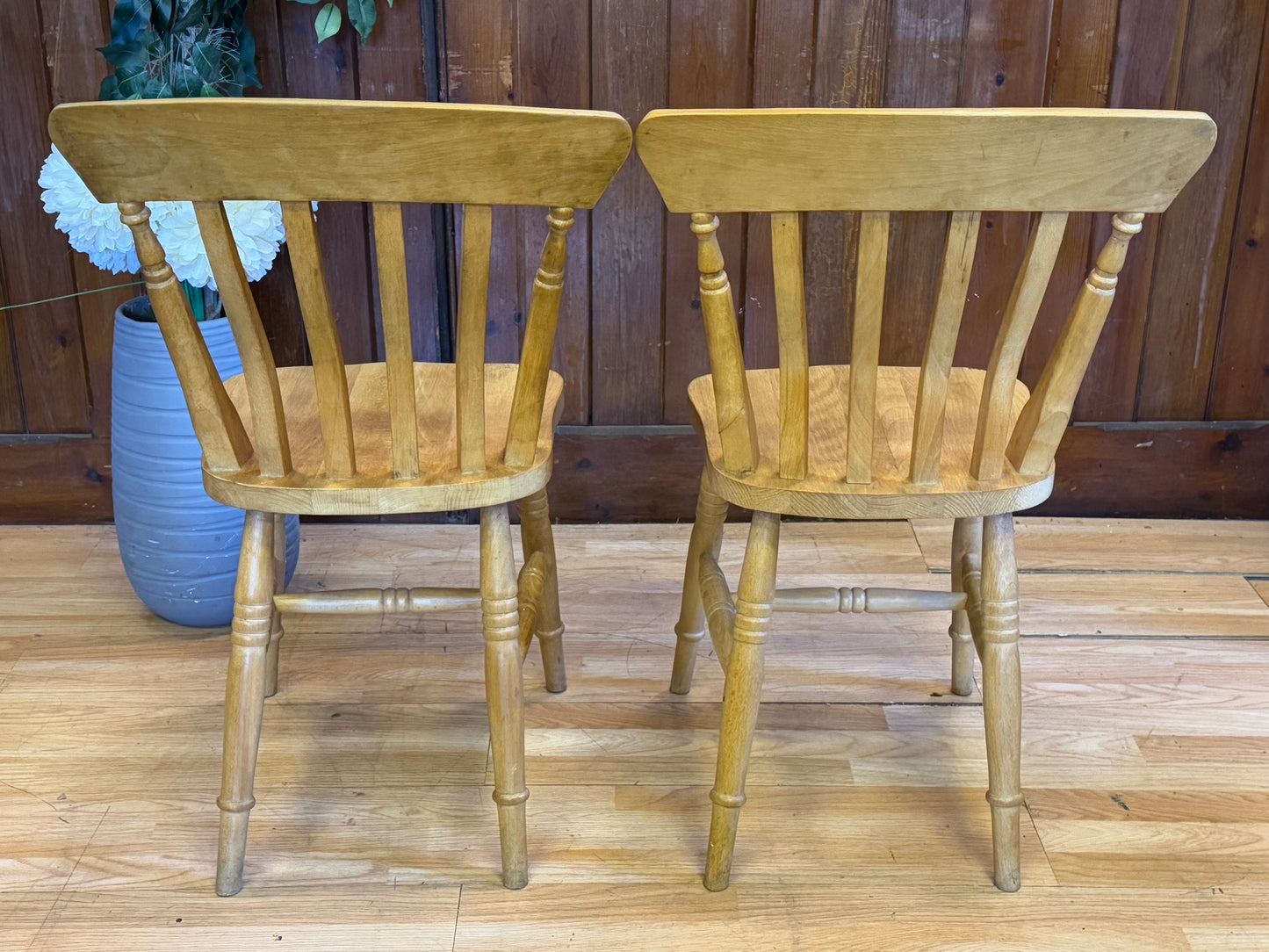 Set Of 4 Slat Back Farmhouse Dining Chairs by CPW \Beech and Pine Kitchen Chairs