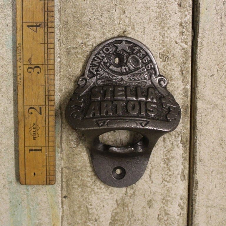 STELLA ARTOIS \ Cast Iron Wall Mounted Bottle Opener \ Vintage Style Home Bar