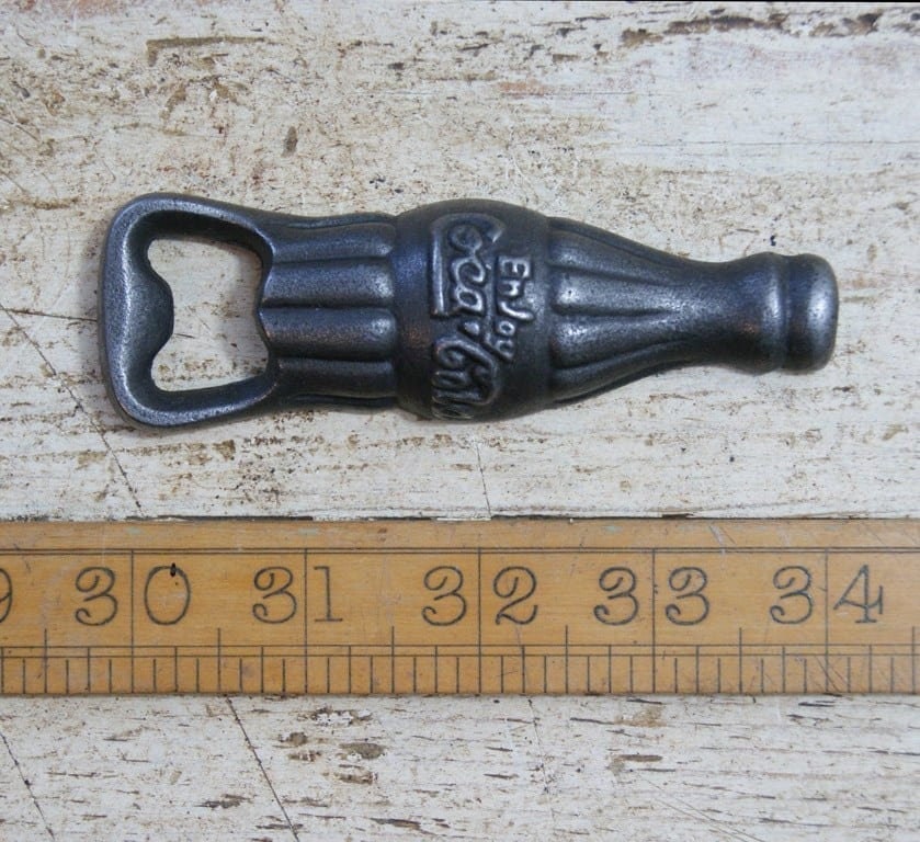 COCA COLA BOTTLE \ Cast Iron Handheld Bottle Opener \ Vintage Style Home Bar