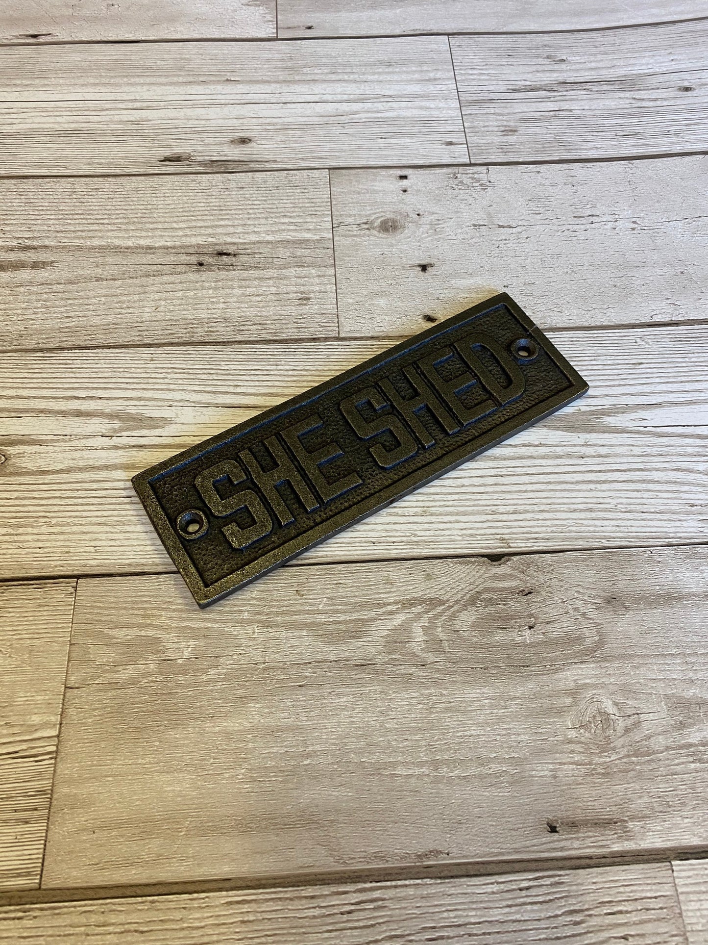 SHE SHED, Cast Iron Room Door Plaque, Wall Sign, vintage, retro, Industrial, rustic