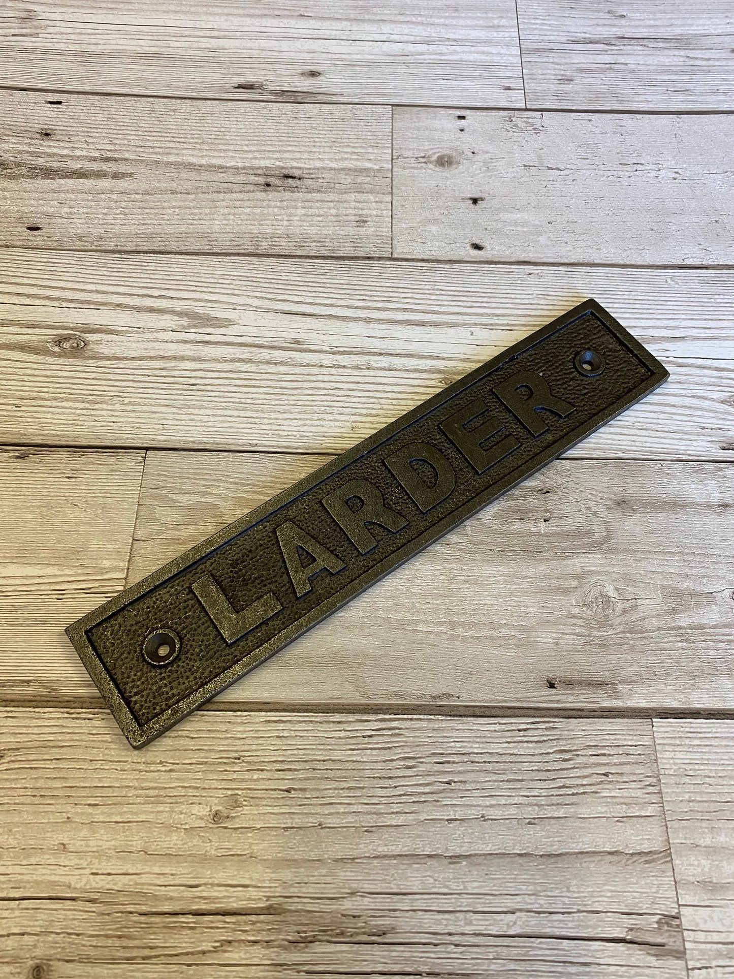 LARDER Cast Iron Room Door Plaque,  SIGN, vintage, rustic, retro, Industrial