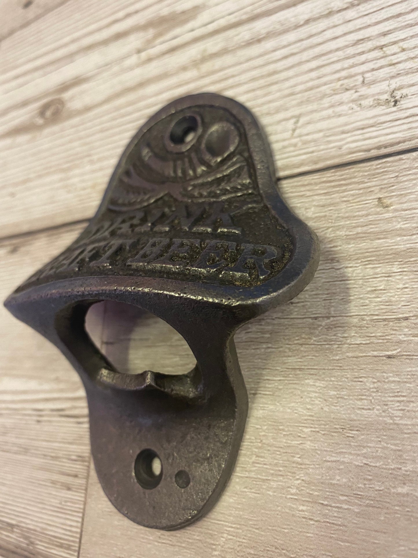 DRINK CRAFT BEER \ Cast Iron Wall Mounted Bottle Opener \ Vintage Style Home Bar