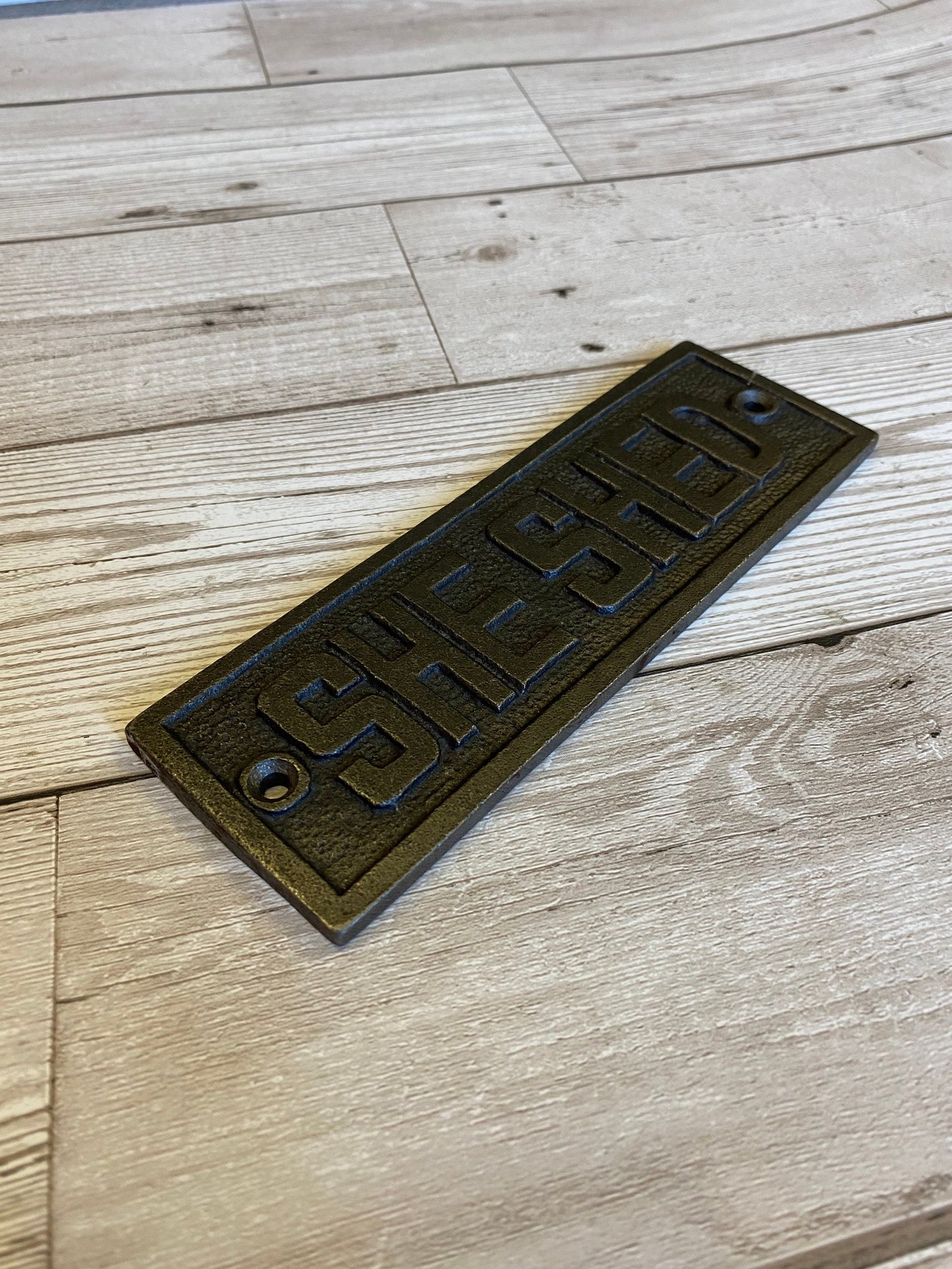 SHE SHED, Cast Iron Room Door Plaque, Wall Sign, vintage, retro, Industrial, rustic