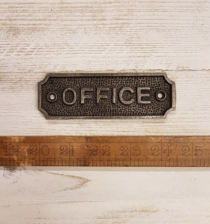 OFFICE \ Cast Iron Rustic Industrial Style Heavy Plaque Sign \ Home Office \ Work From Home