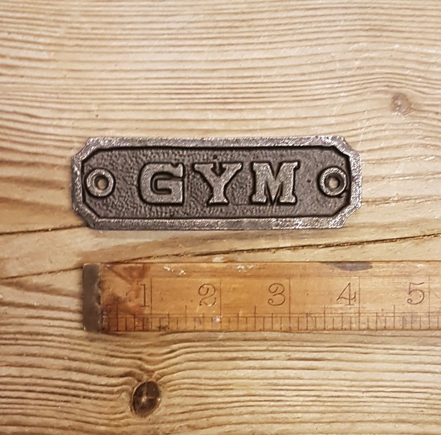 GYM \ Cast Iron Rustic Metal Industrial Style Heavy Plaque Sign \ Workout Room Home Gym