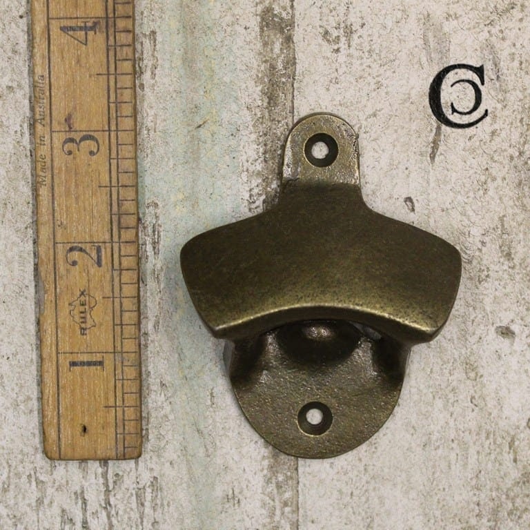 BRASS \\ Cast Iron Wall Mounted Bottle Opener \ Vintage Style Home Bar