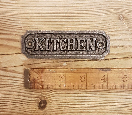 KITCHEN Cast Iron Room Door Plaque, Wall Sign, Rustic, Vintage Style, Industrial, Retro