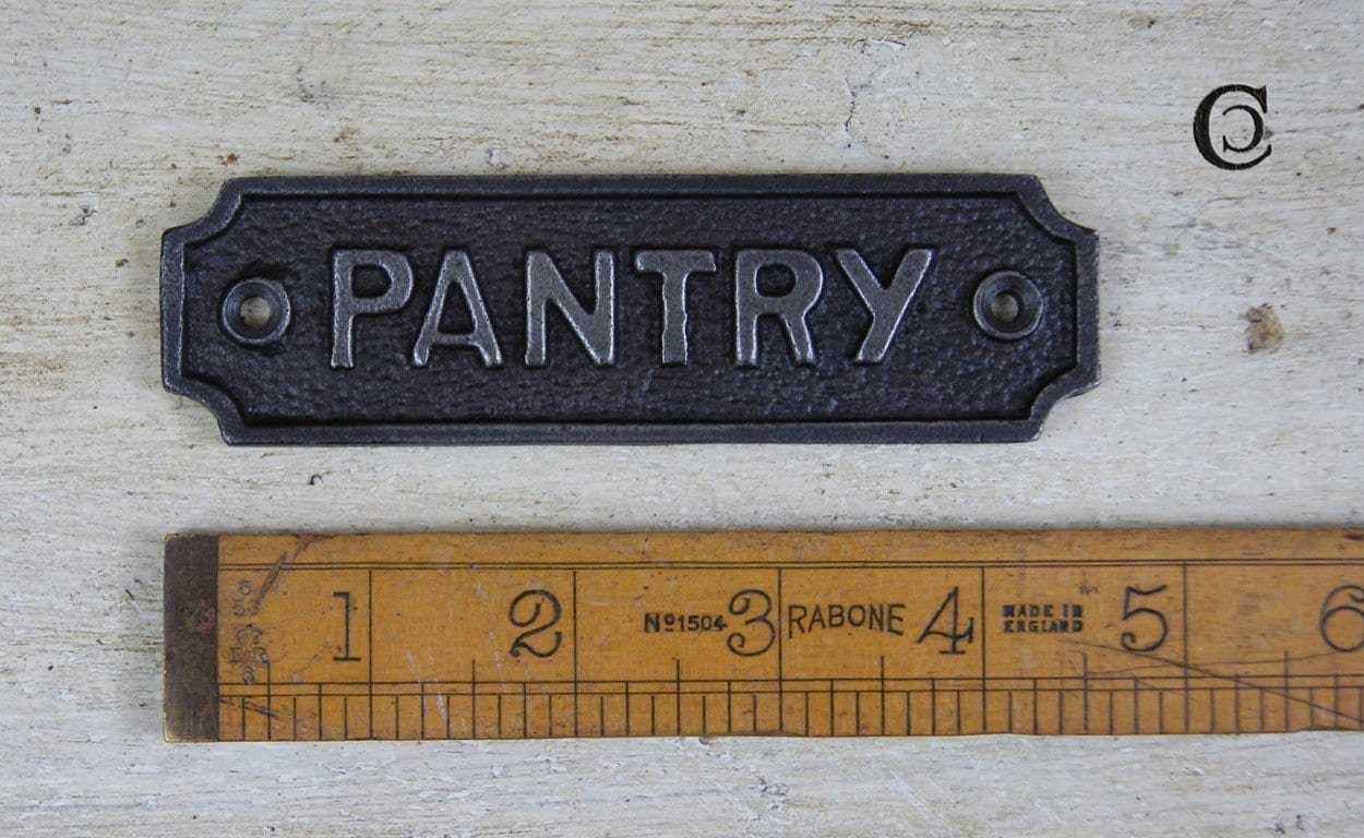 PANTRY \ Cast Iron Room Door Plaque \ Wall Sign \ vintage \ retro \ Industrial \ KITCHEN \ Home Decor