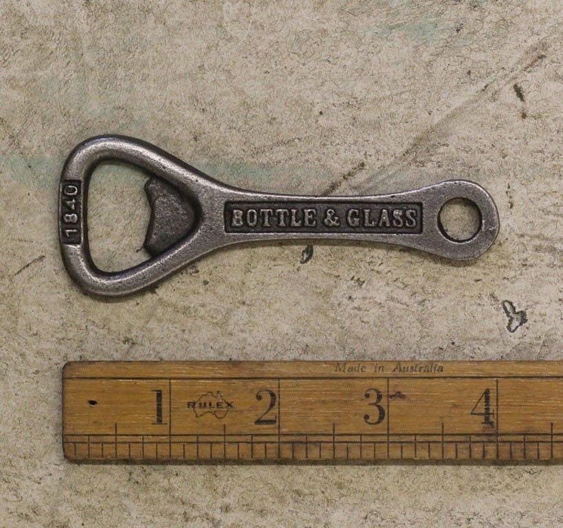 BOTTLE & GLASS \ Cast Iron Handheld Bottle Opener \ Vintage Style Home Bar