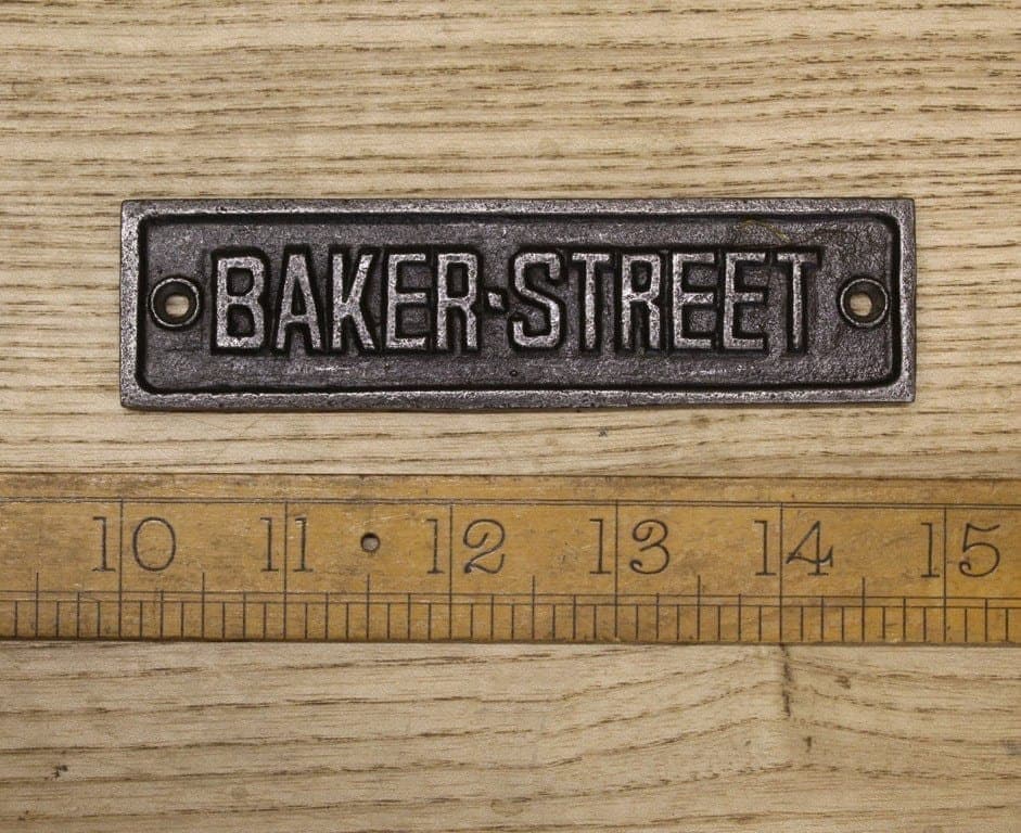 BAKER STREET NW1 Cast Iron Door Plaque, Wall Sign, Retro, Vintage, Industrial