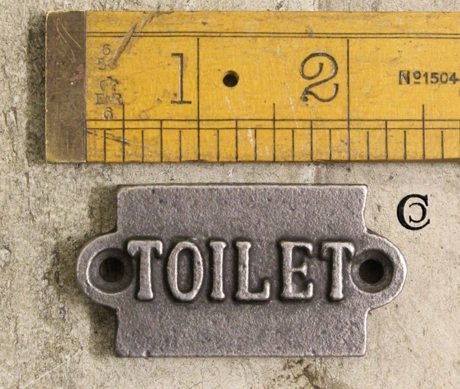 TOILET \ SMALL Cast Iron Rustic Metal Industrial Style Heavy Plaque Sign \ Bathroom Toilet