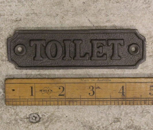 TOILET \ Cast Iron Rustic Industrial Style Heavy Plaque \ Bathroom Loo Toilet