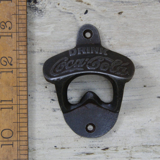 COCA COLA \ Cast Iron Coke Wall Mounted Bottle Opener \ Vintage Style Home Bar