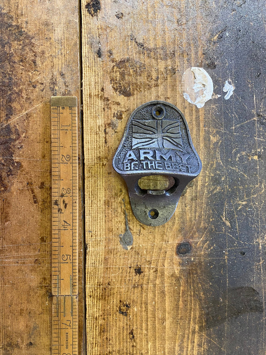 BRITISH ARMY \ Cast Iron Wall Mounted Bottle Opener \ Vintage Style Home Bar