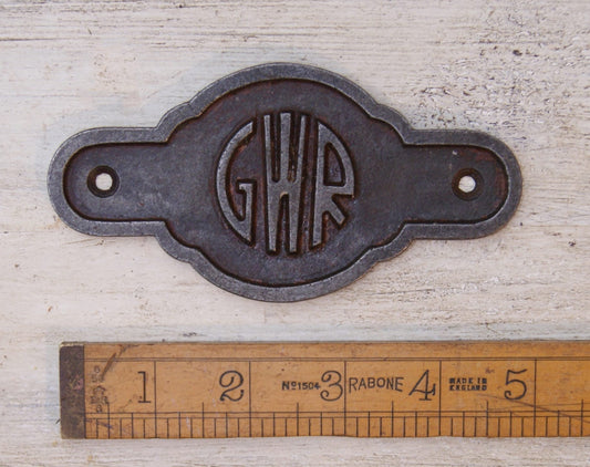 GWR Cast Iron Room Door Plaque, Sign, Rustic, Vintage Style, Industrial, Great Western Railway, Train