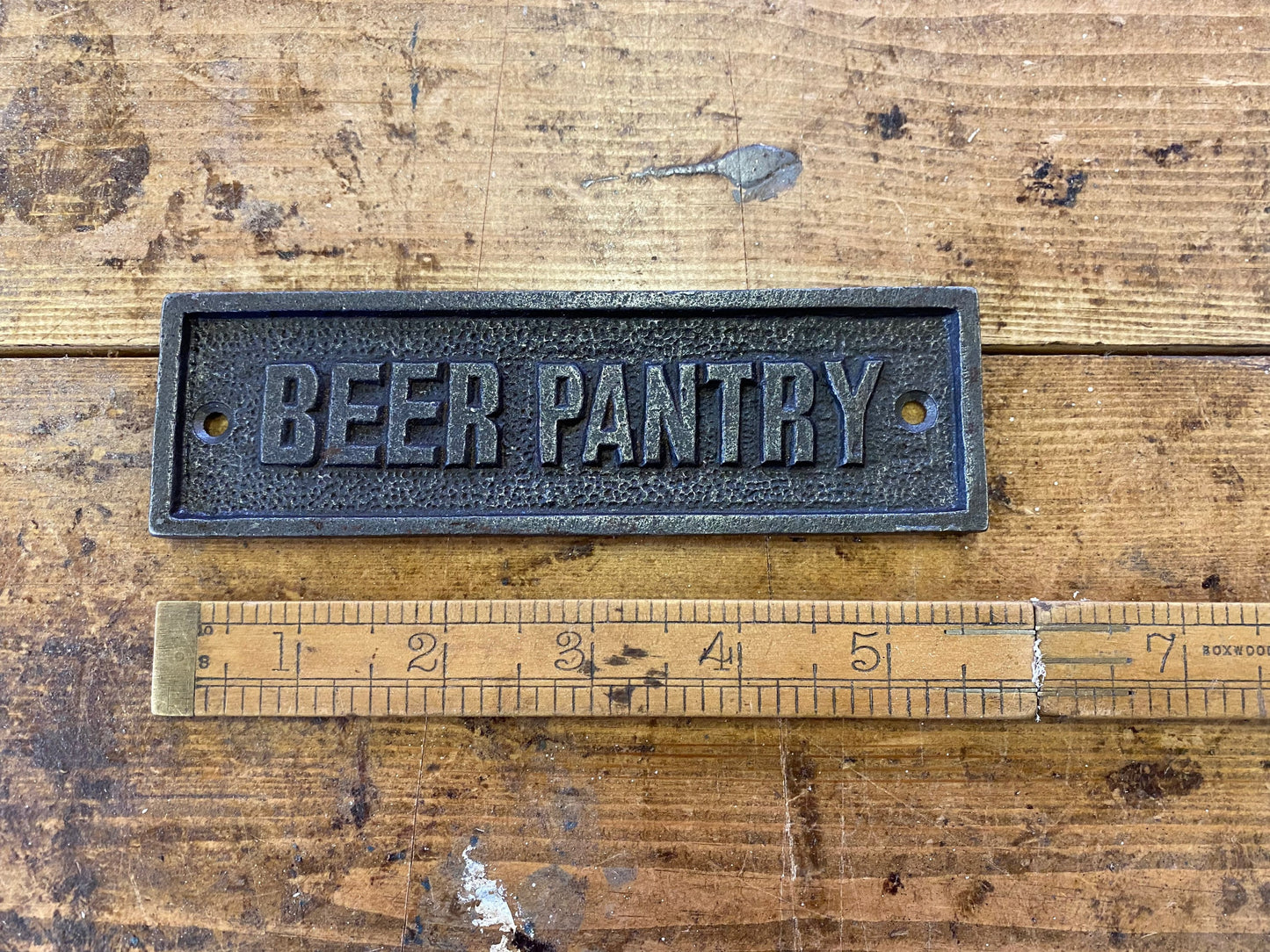 BEER PANTRY \ Cast Iron Bar Plaque Sign for Garden & Home Bar