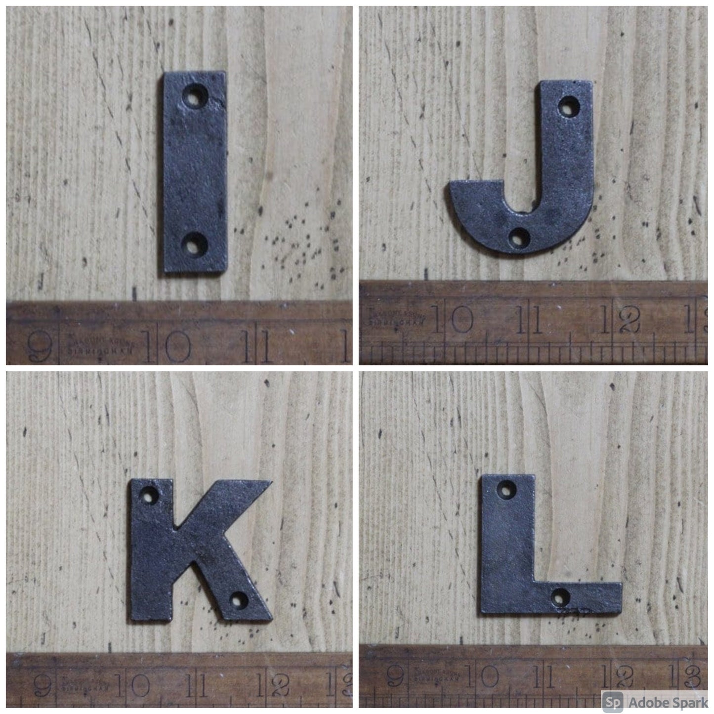 LETTERS & NUMBERS \ SMALL \ Cast Iron Rustic Metal Industrial Style Heavy Alphabet Plaque Sign \ House Number Name Lettering